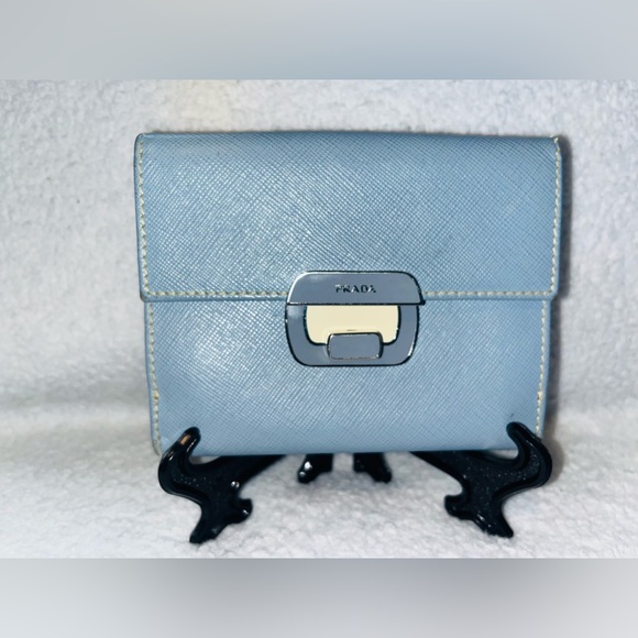 Prada Saffiano Periwinkle Bifold Wallet - Picture 5 of 16